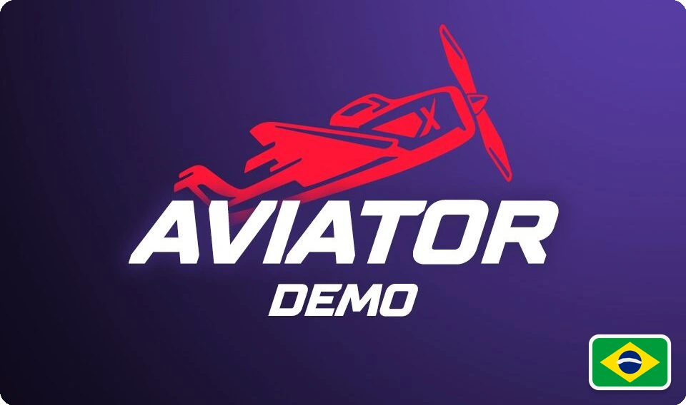 Logo do Aviator Demo em fundo roxo com destaque visual para a versão gratuita
